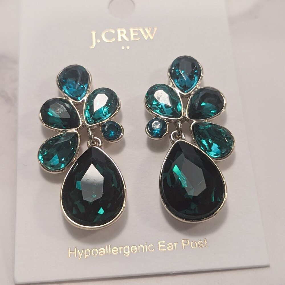 J.Crew Factory Crystal Petal Statement Earrings